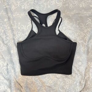 ALO Yoga Black High-Neck Racerback Sports Bra